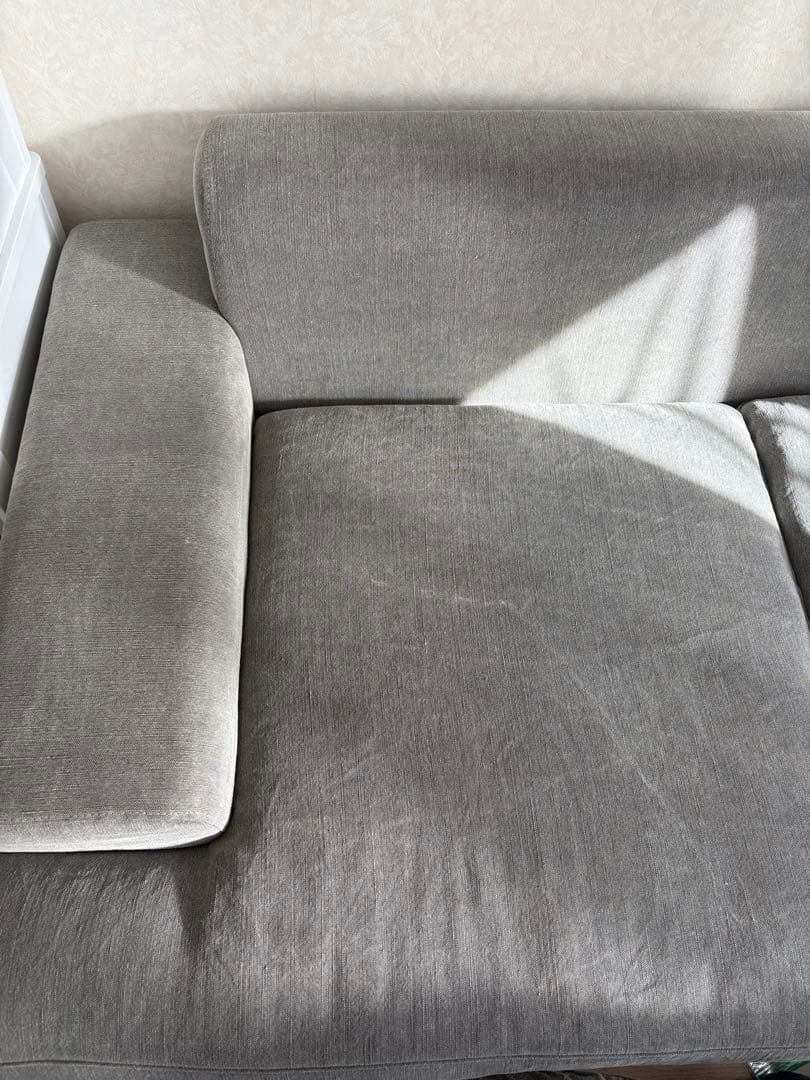 【直接取引のみ】MUTUKI グレー・2人掛けソファ 1.8m ※横浜市青葉区