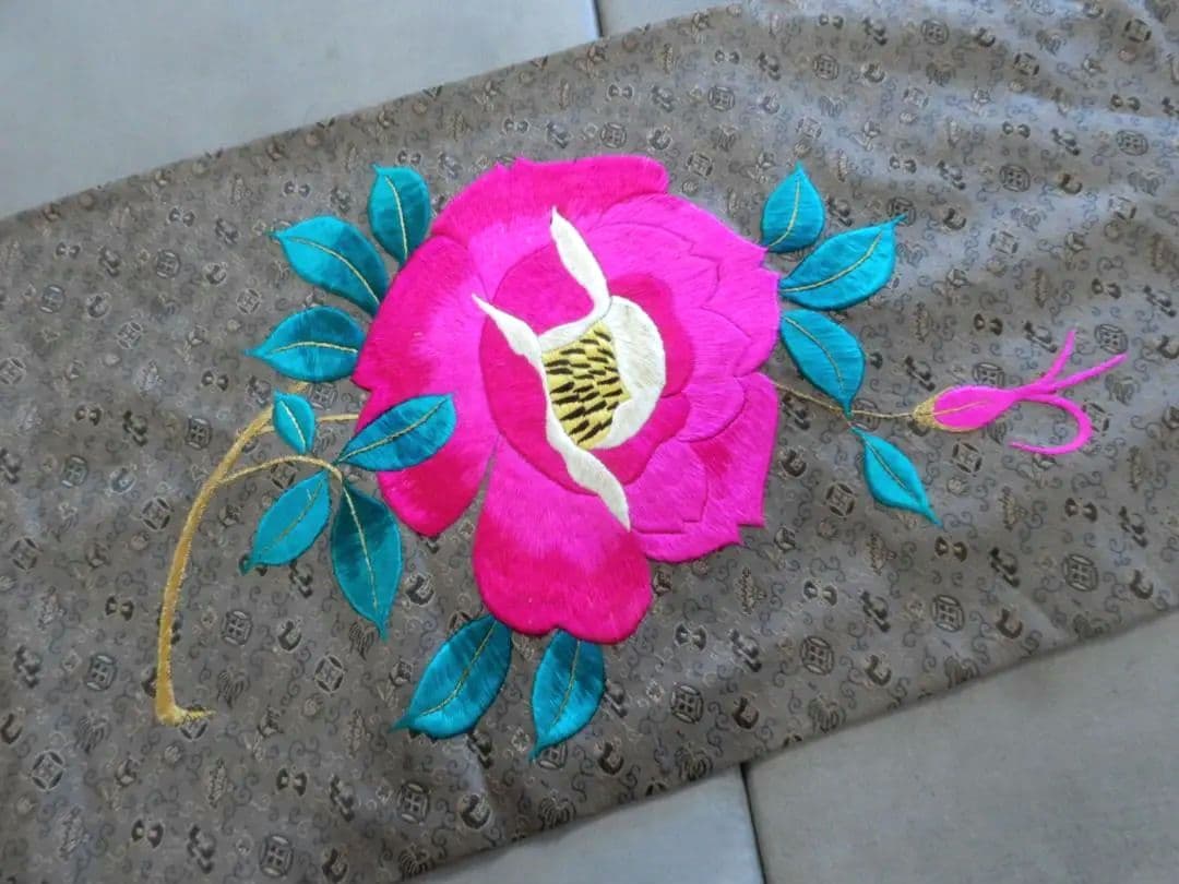 さ*ら様 正絹・アンティーク刺繡名古屋帯・バラの花・大正浪漫・薔薇