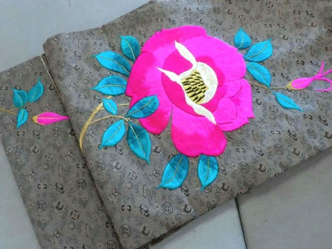 さ*ら様 正絹・アンティーク刺繡名古屋帯・バラの花・大正浪漫・薔薇