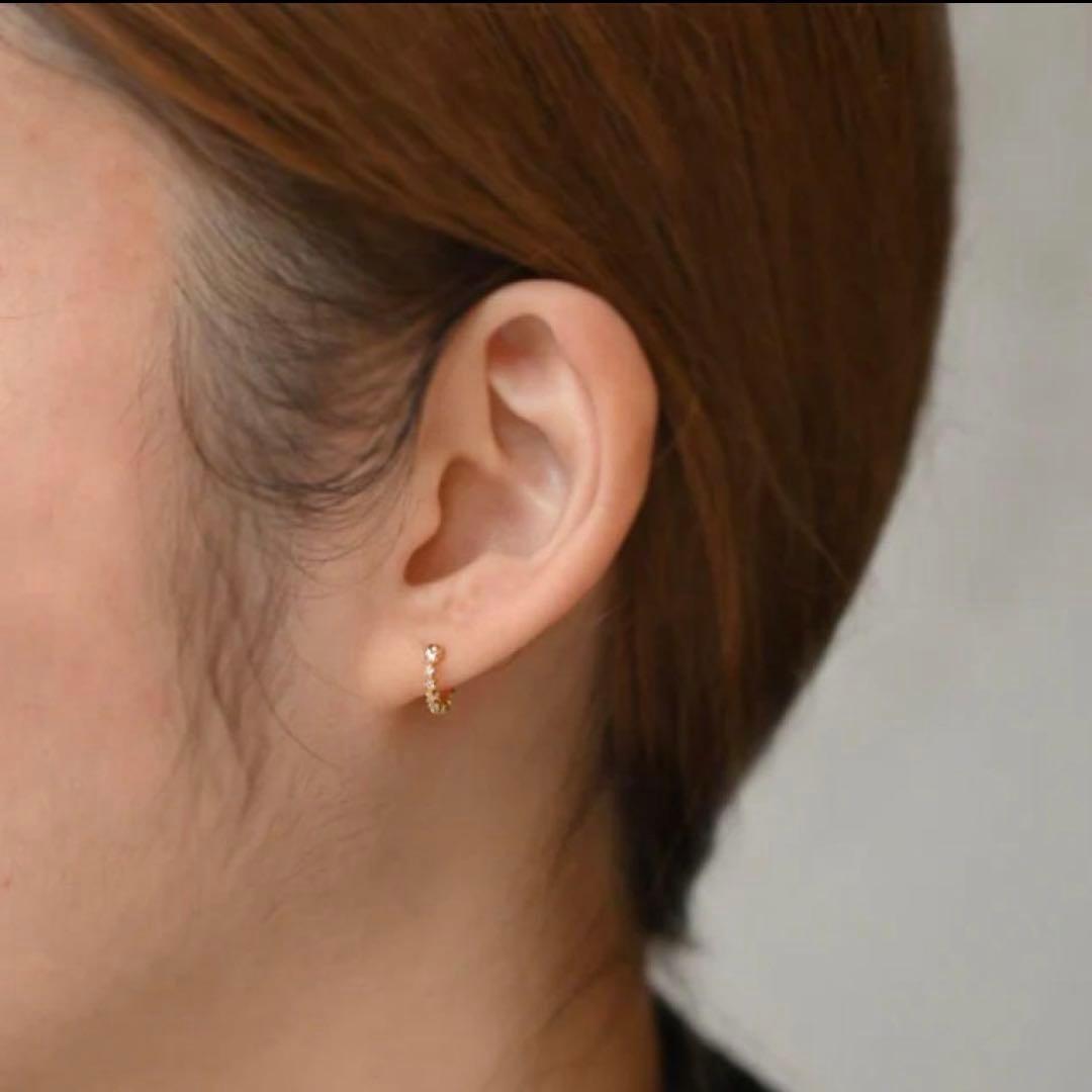 sowi★スターダスト・ダイヤモンド フープピアス(S)【K10YG】