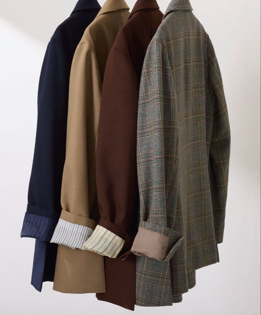 ウールライクダブルジャケット　ブラウン