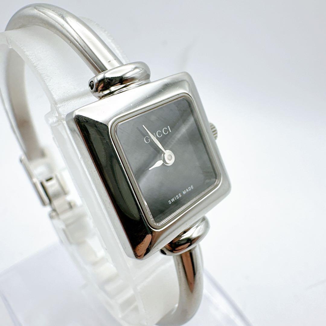 美品 稼動 GUCCI グッチ レディース腕時計 1900L シルバー バングル