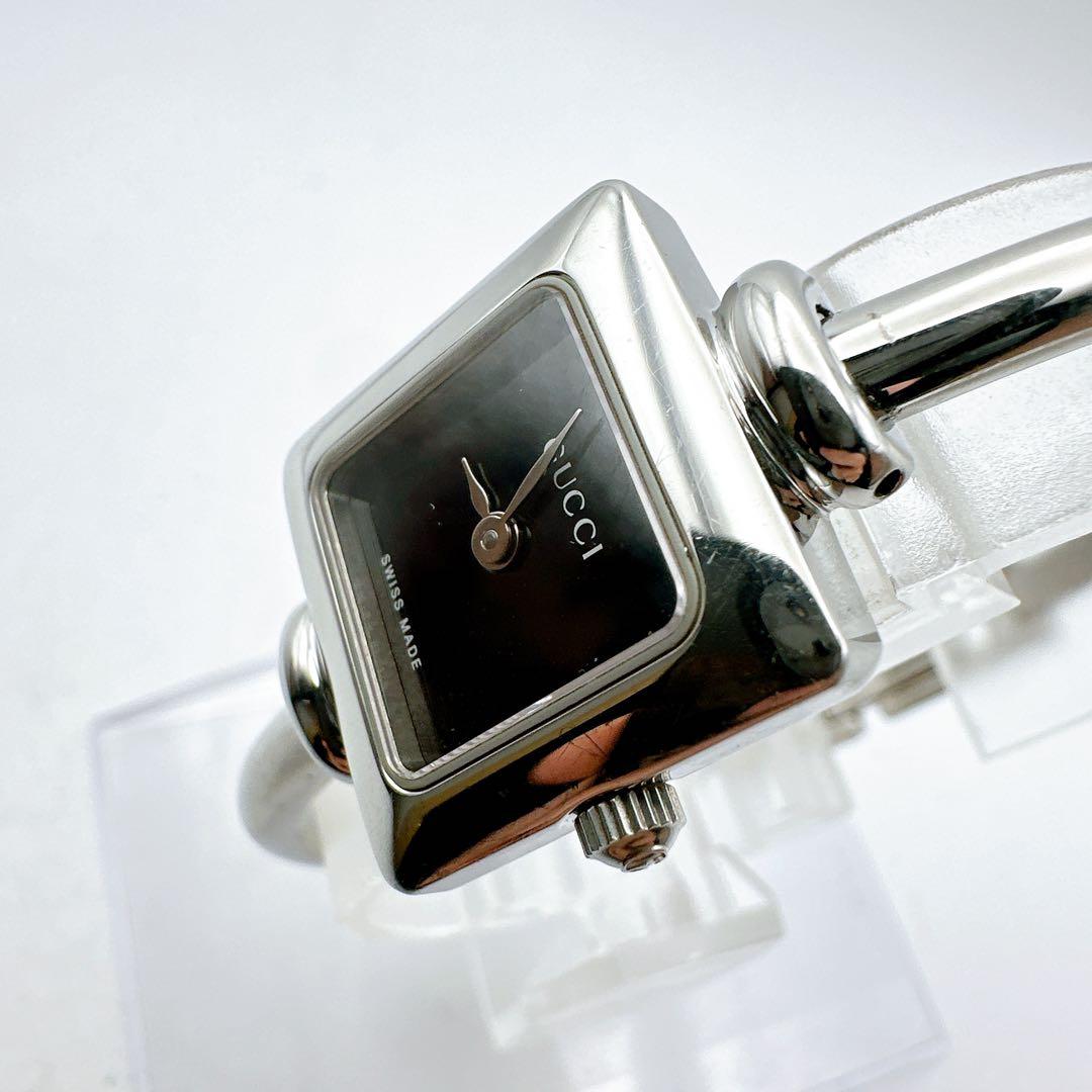 美品 稼動 GUCCI グッチ レディース腕時計 1900L シルバー バングル