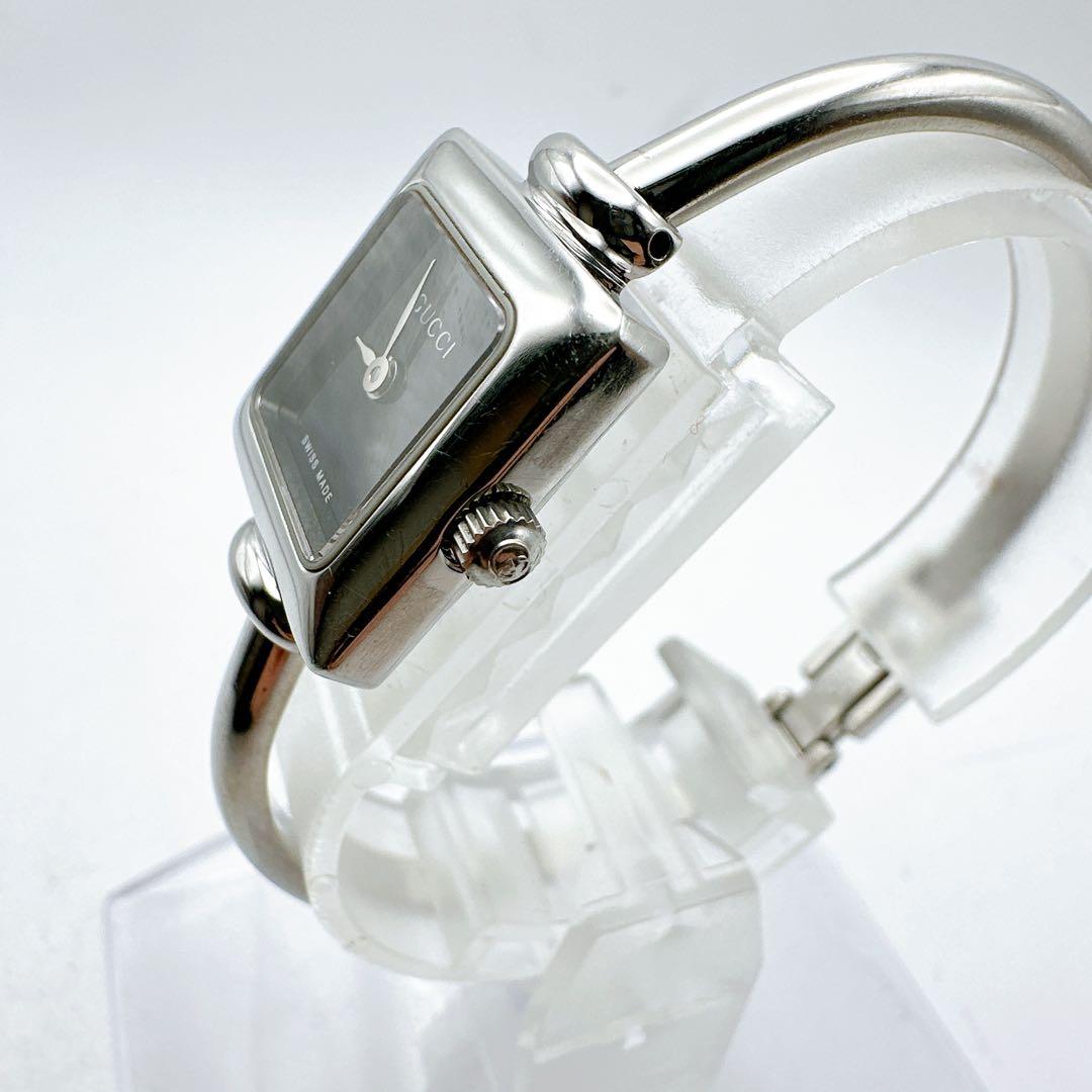 美品 稼動 GUCCI グッチ レディース腕時計 1900L シルバー バングル