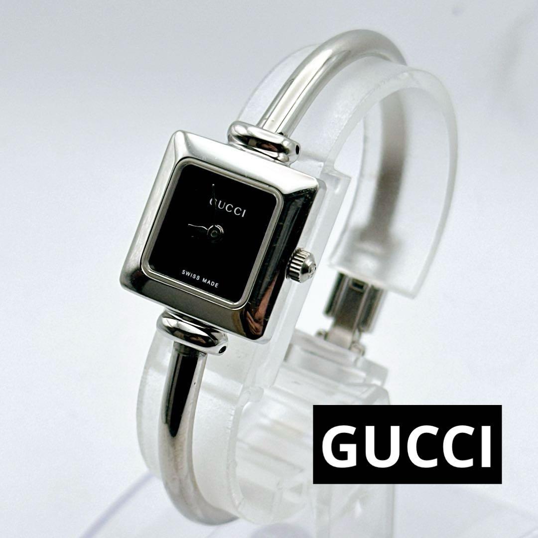 美品 稼動 GUCCI グッチ レディース腕時計 1900L シルバー バングル