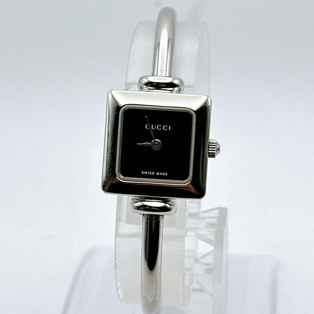 美品 稼動 GUCCI グッチ レディース腕時計 1900L シルバー バングル