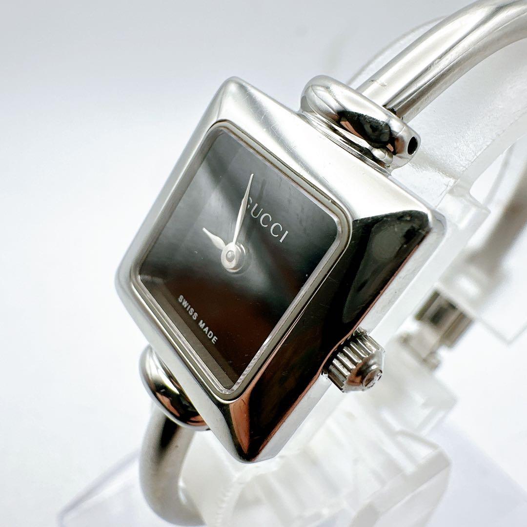 美品 稼動 GUCCI グッチ レディース腕時計 1900L シルバー バングル