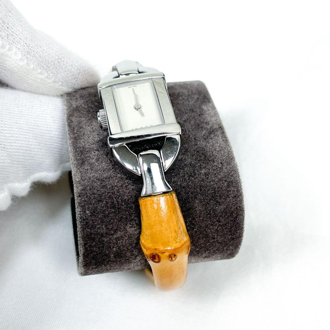 付属品完備 極美品 グッチ バンブー 腕時計 電池新品 可動品 6800L