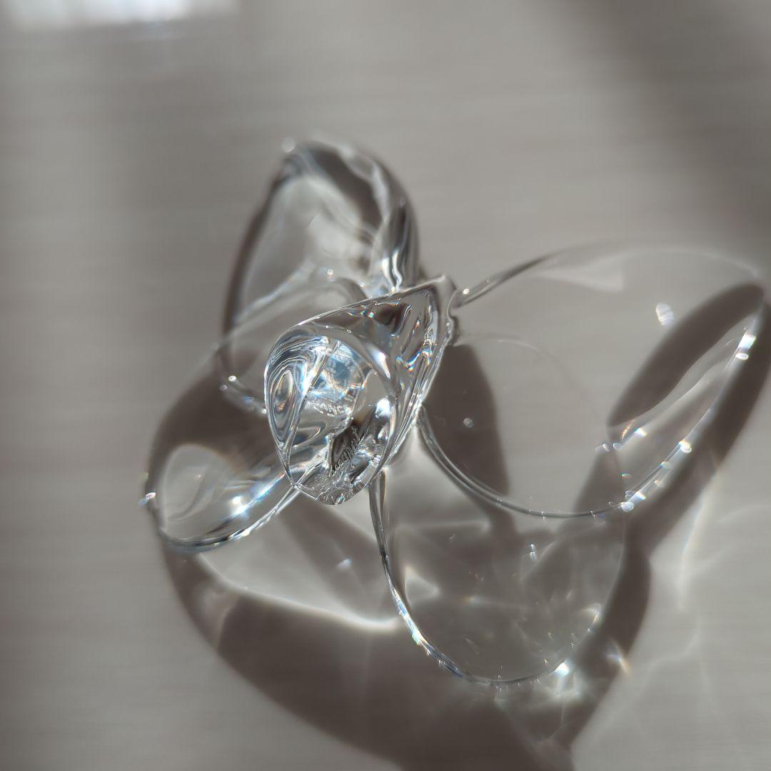 バカラ　ラッキーバタフライ　蝶々　クリア透明　置き物　オブジェ　インテリア　小物