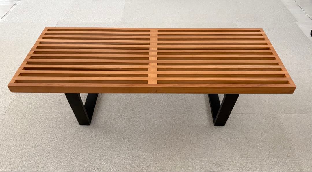 古着屋ライク ネルソンベンチ　リプロダクト品　ガラス天板付　たのメル便発送