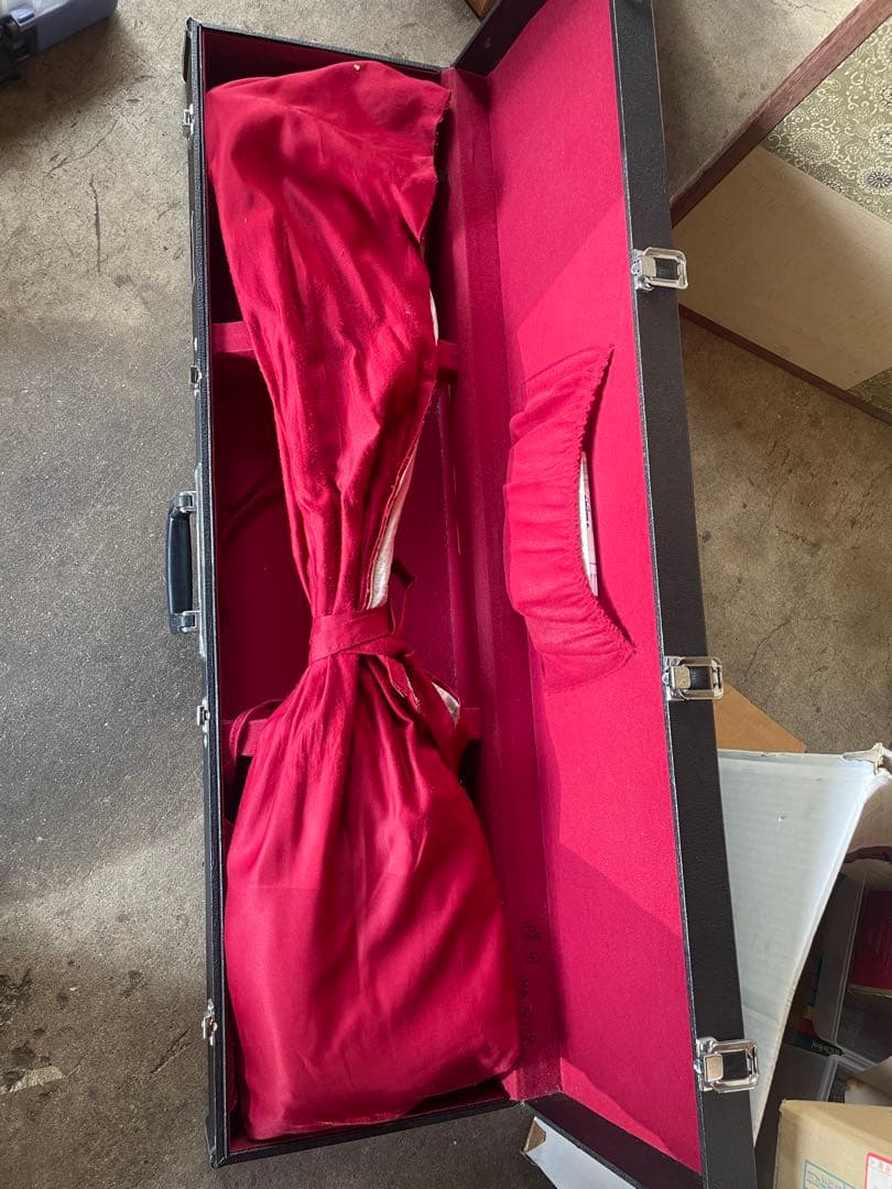 しんぞー三味線 紅木 1本溝 子持綾杉胴　東さわり　糸巻素六黒檀　付き