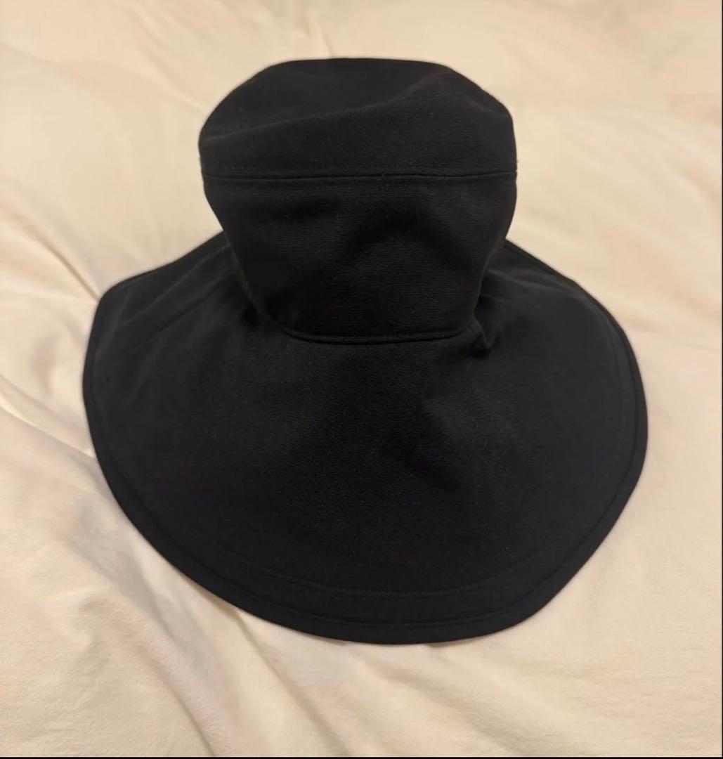 芦屋ロサブラン 総遮光プレーンハット　ブラック S つば13cm