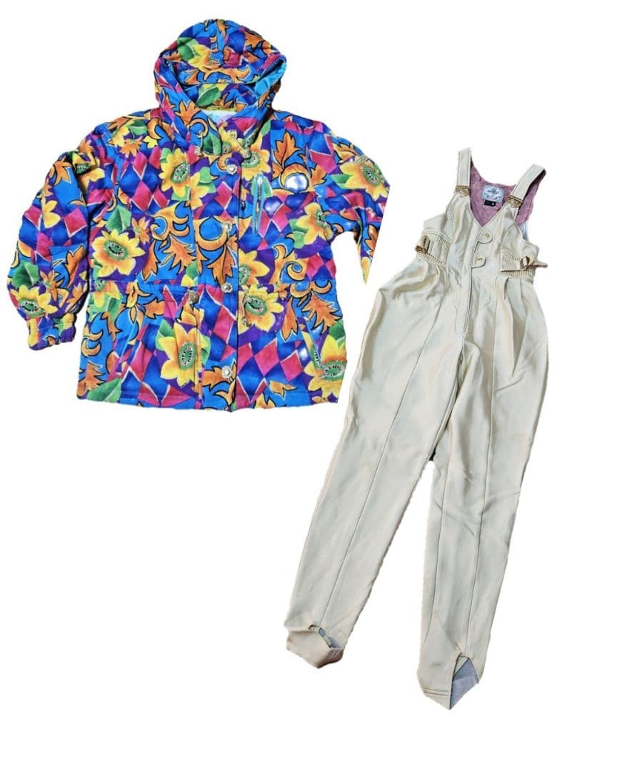 PHENIX 花柄 スキーウェア 上下セット 昭和レトロ レディース