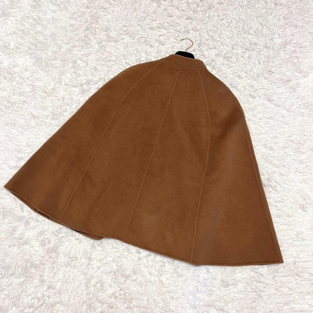 Plage ハミルトン ケープ コート ポンチョ キャメル ウール ノーカラー