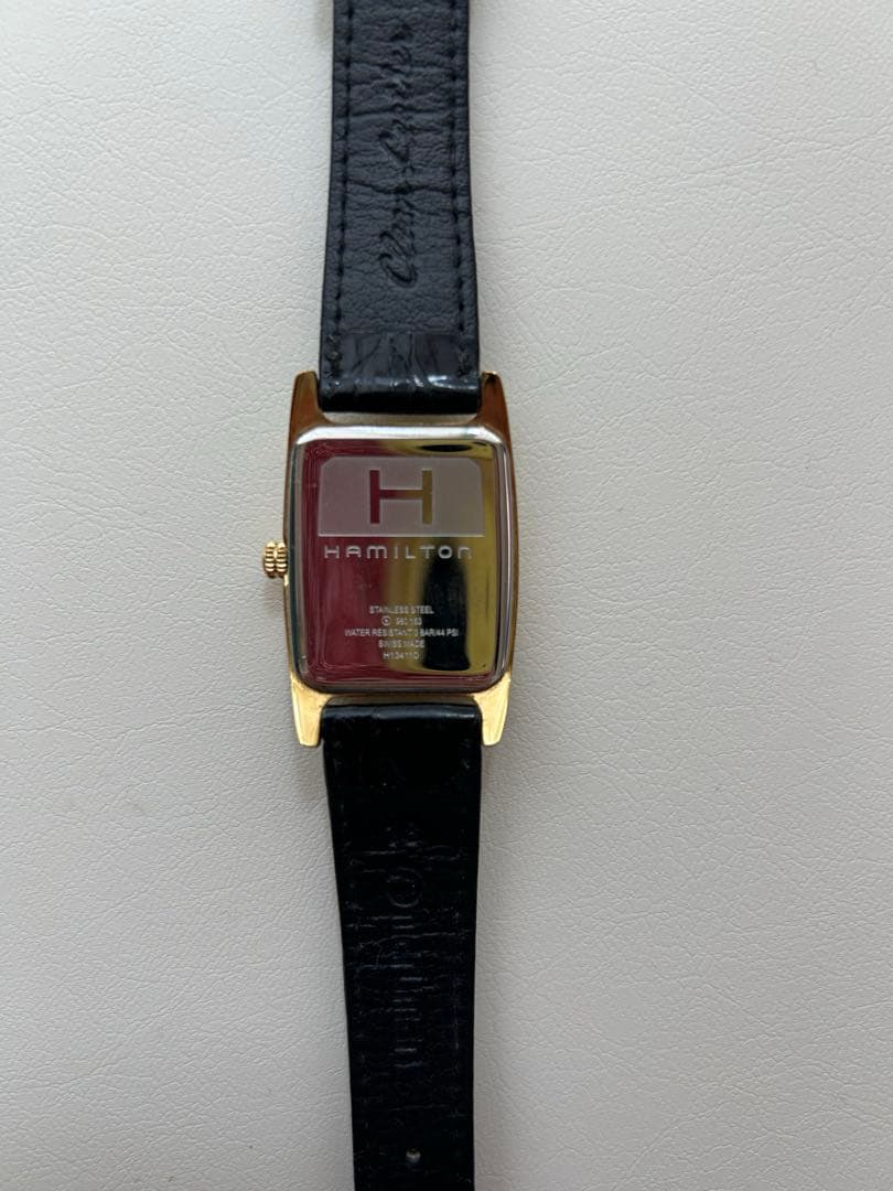 Hamilton スクエアレザーベルト時計