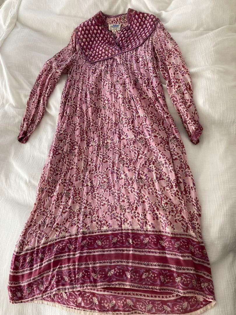 1月21日限定値下げ　ヴィンテージ 70s インド綿ワンピース 70年代