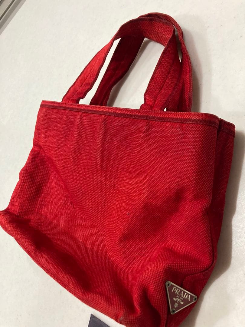 PRADA レッド トートバッグ 認証カード付き