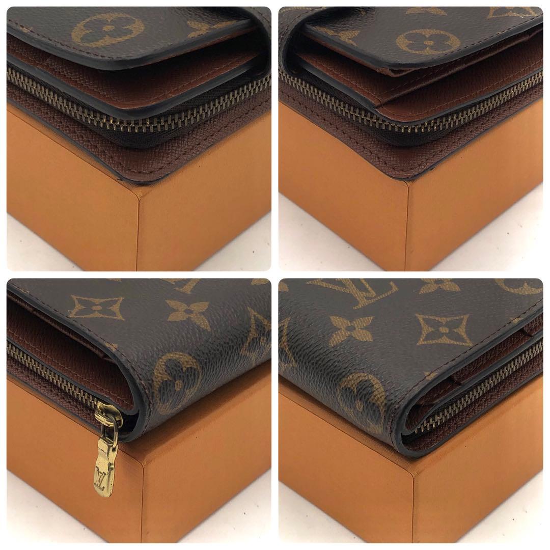 ルイヴィトン コンパクトジップ モノグラム 二つ折り財布 ブラウン レディース