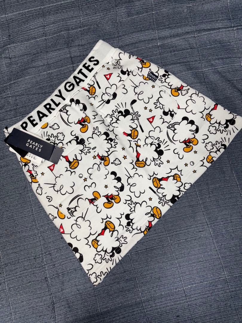 （新品）パーリーゲイツ、ミッキー特別コレクション、ストレッチスカート、サイズ0