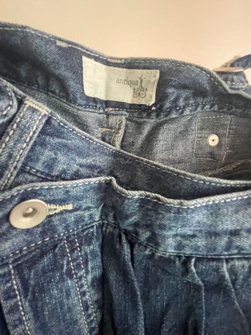 antiqua ヴィンテージデニムスカート サロペット