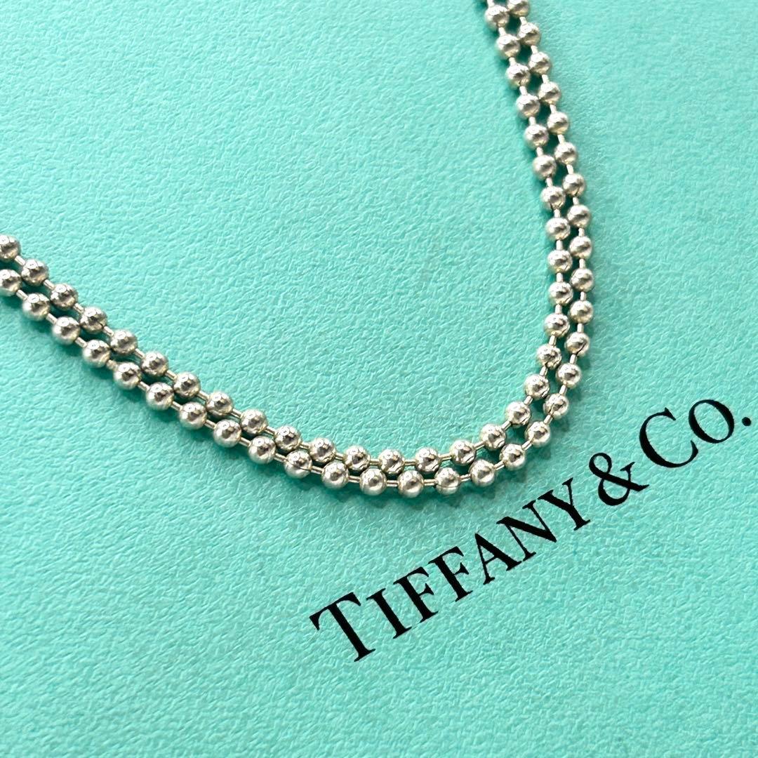 美品　ティファニー　ロング　ボールチェーン　ネックレス　シルバー　約88cm