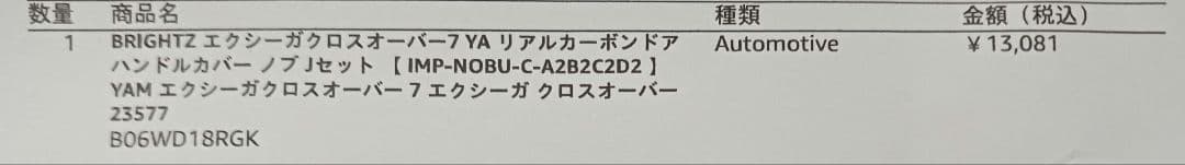 エクシーガクロスオーバー7 　ドアハンドルカバー　　新品未使用