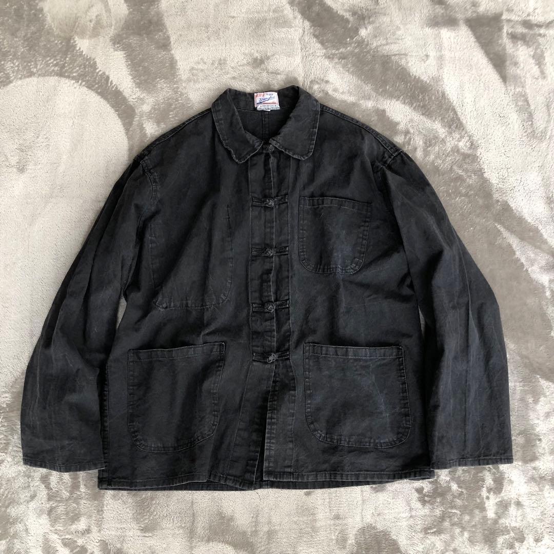 Shanghai チャイナシャツ　フェードブラック墨黒　カンフーシャツシャンハイ