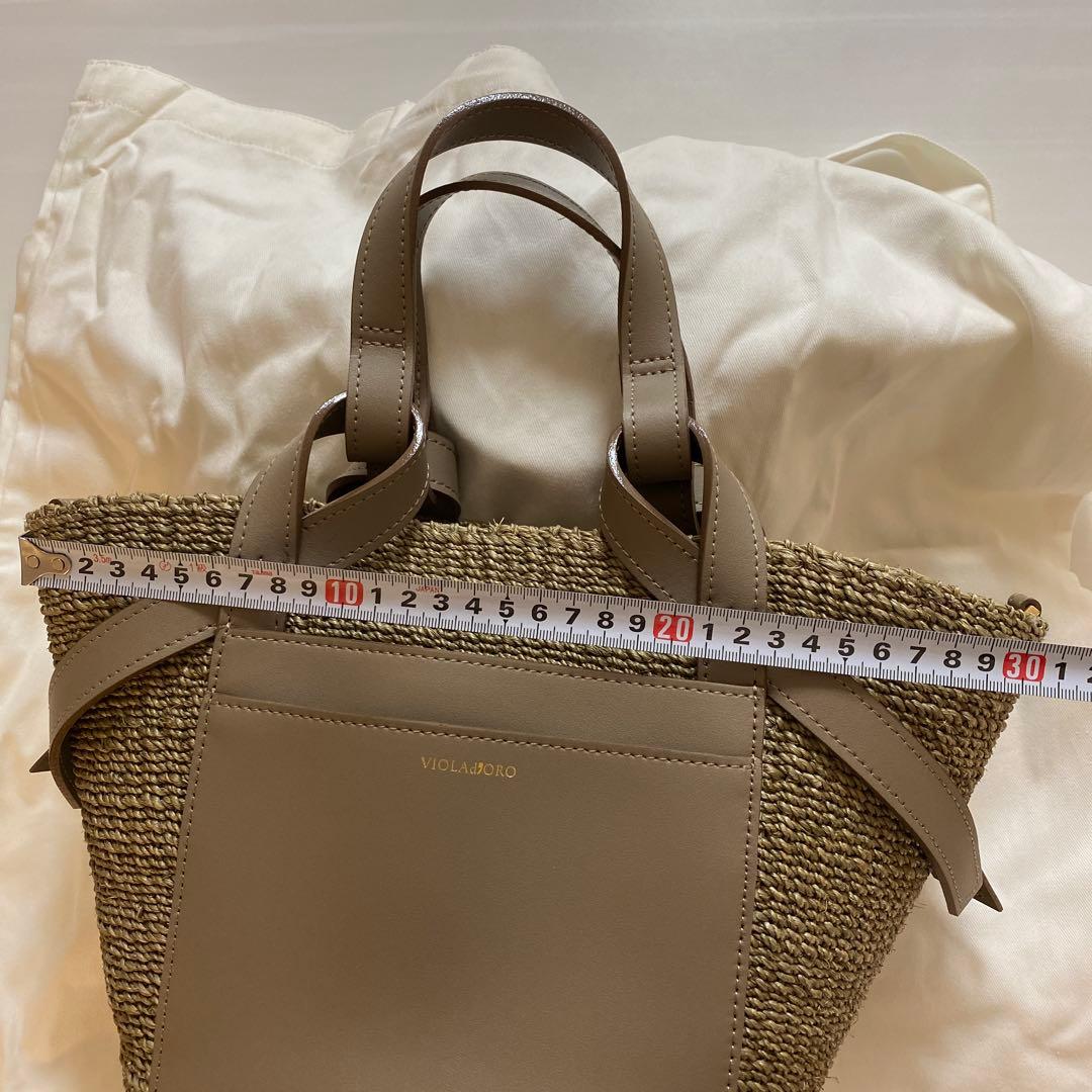 新品未使用　ヴィオラドーロ　レザーポケットかごバッグ (エコバッグ付き)