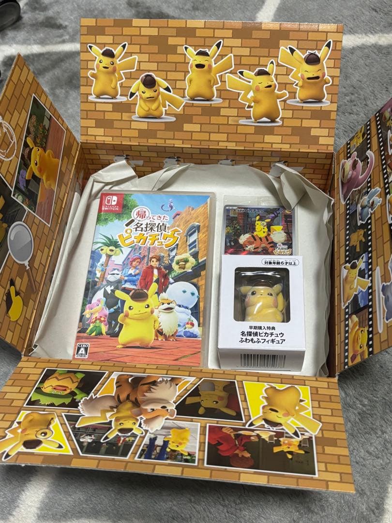 Switchソフト 帰ってきた名探偵ピカチュウ 未開封プロモカード フィギュア付