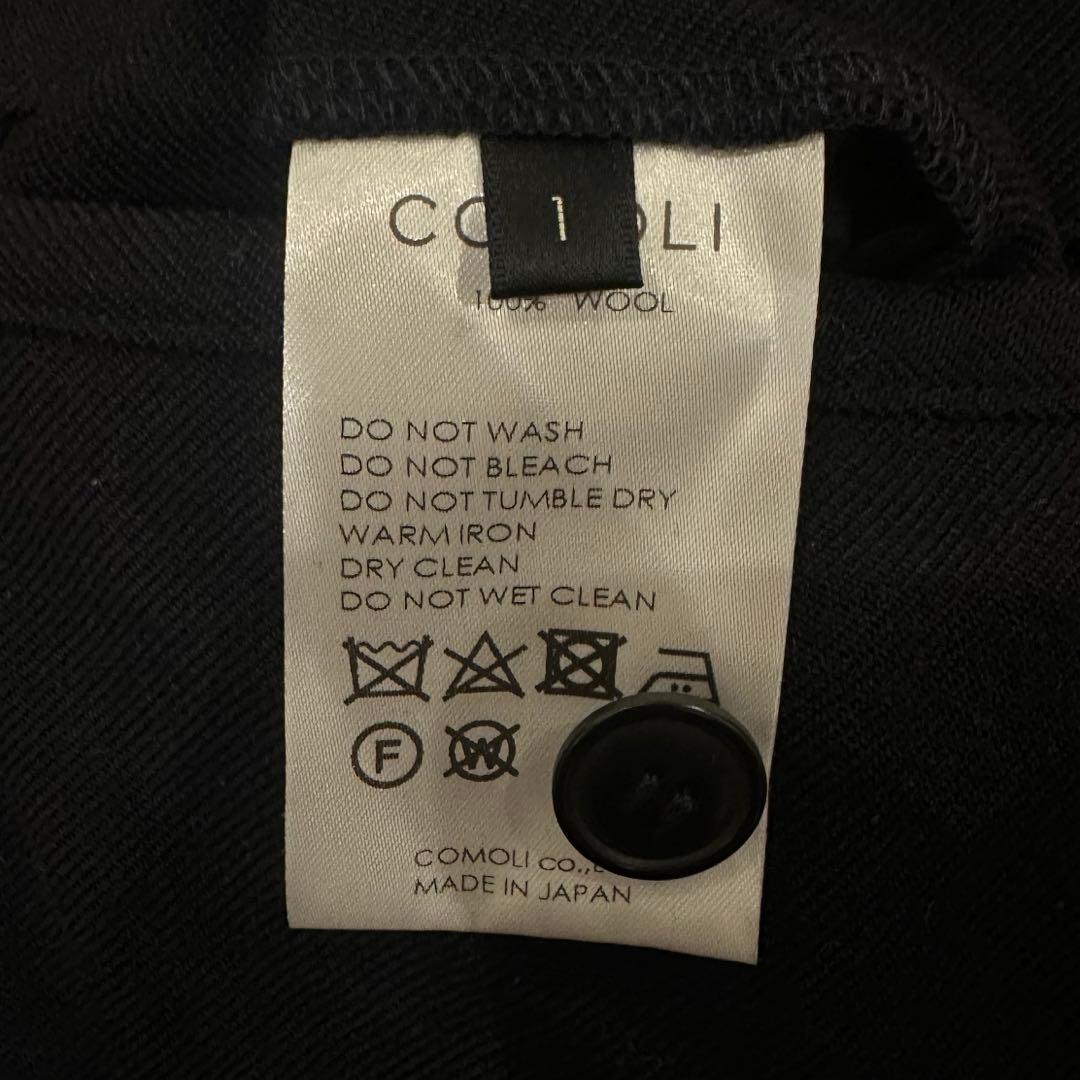 COMOLI 24aw ウールサージパンツ NAVY 1