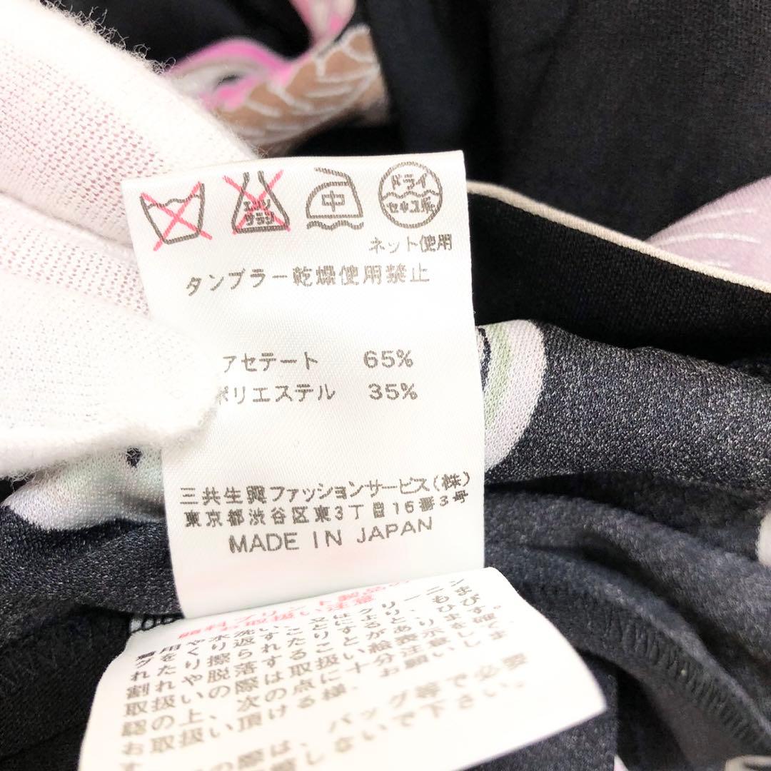 【未使用級✨️LEONARD】 カンカン素材 お花 L 黒 近年タグ チュニック