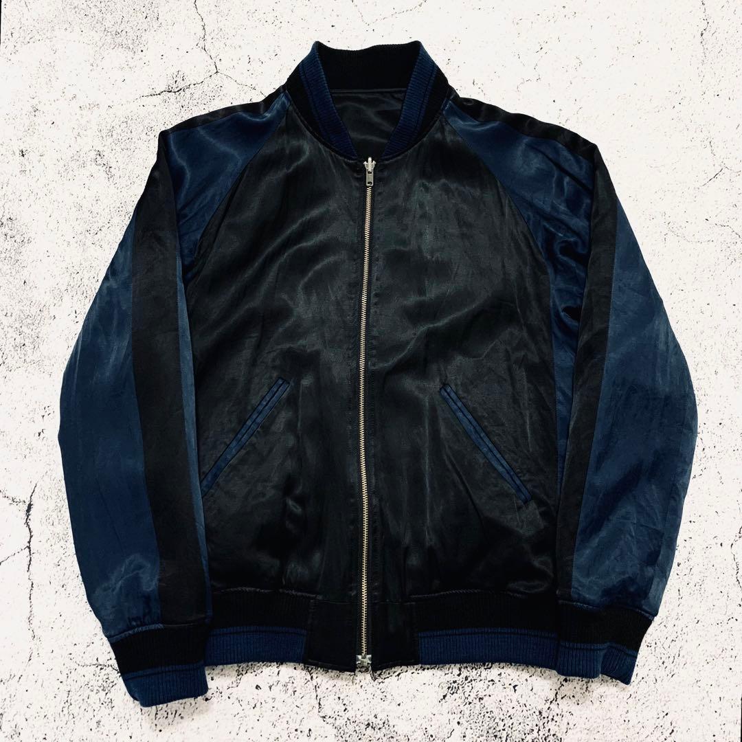 LAD MUSICIAN リバーシブル　ナイロンボンバージャケット　MA1 黒青