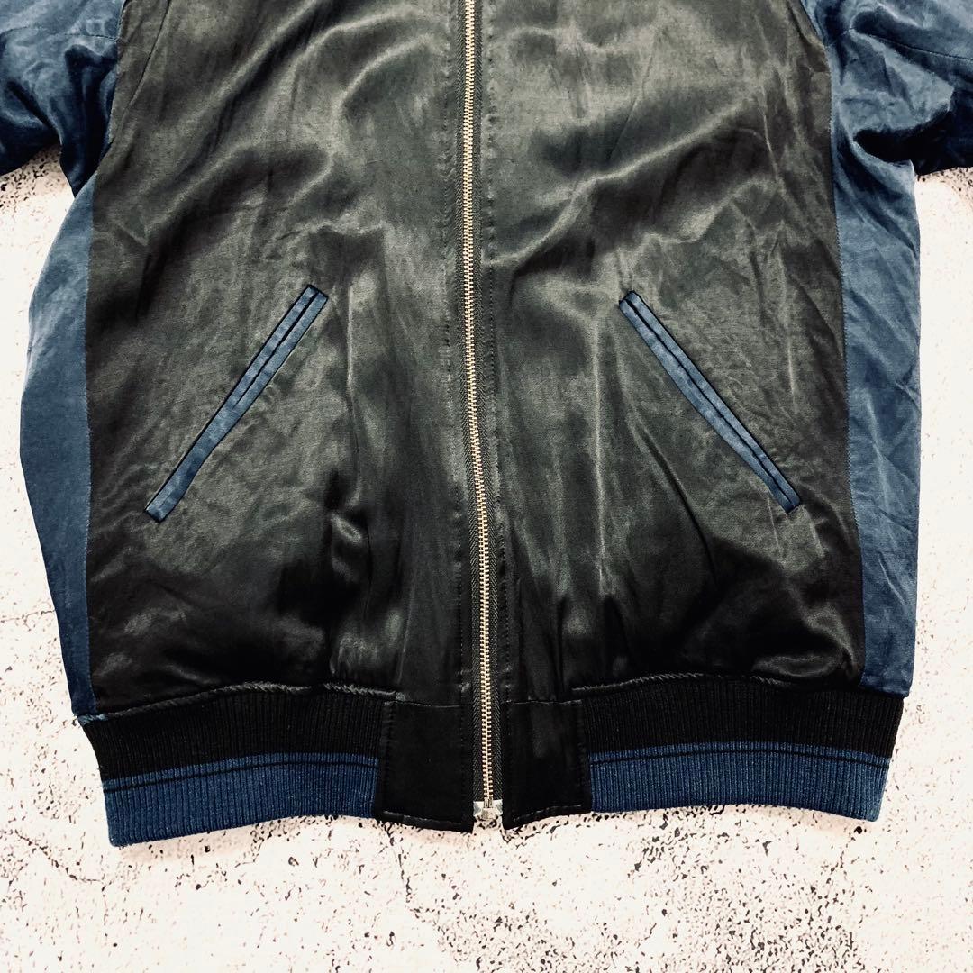 LAD MUSICIAN リバーシブル　ナイロンボンバージャケット　MA1 黒青