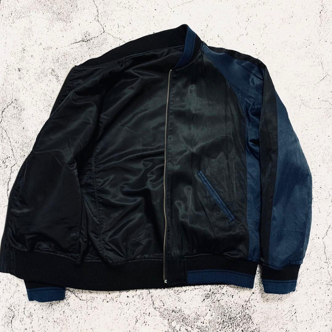 LAD MUSICIAN リバーシブル　ナイロンボンバージャケット　MA1 黒青