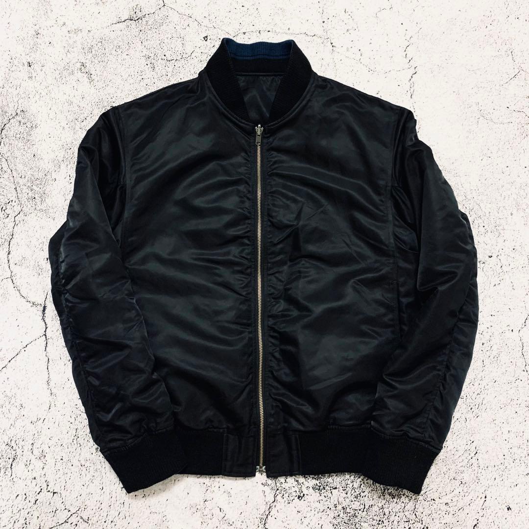 LAD MUSICIAN リバーシブル　ナイロンボンバージャケット　MA1 黒青