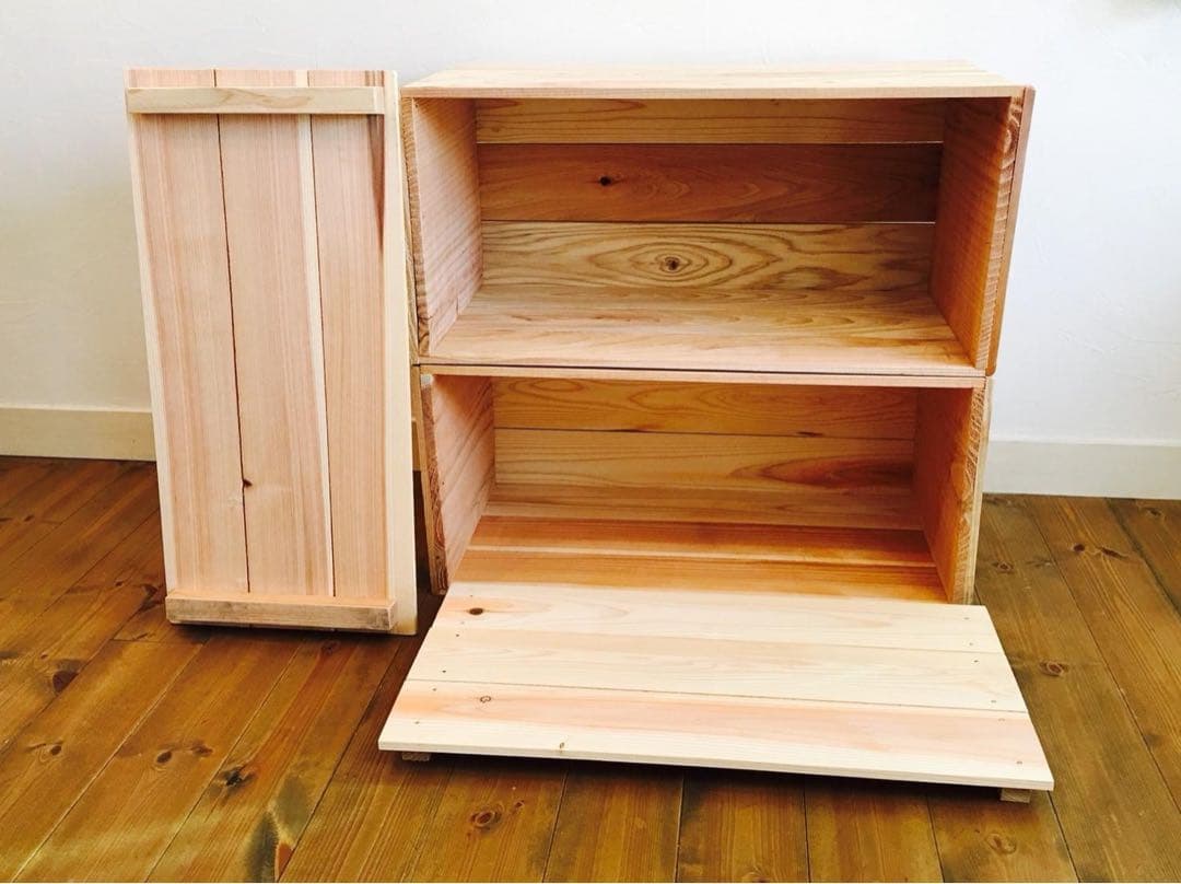 新品 蓋付 りんご箱 10箱 // 木箱 収納 運搬 ケース コンテナ 什器 台