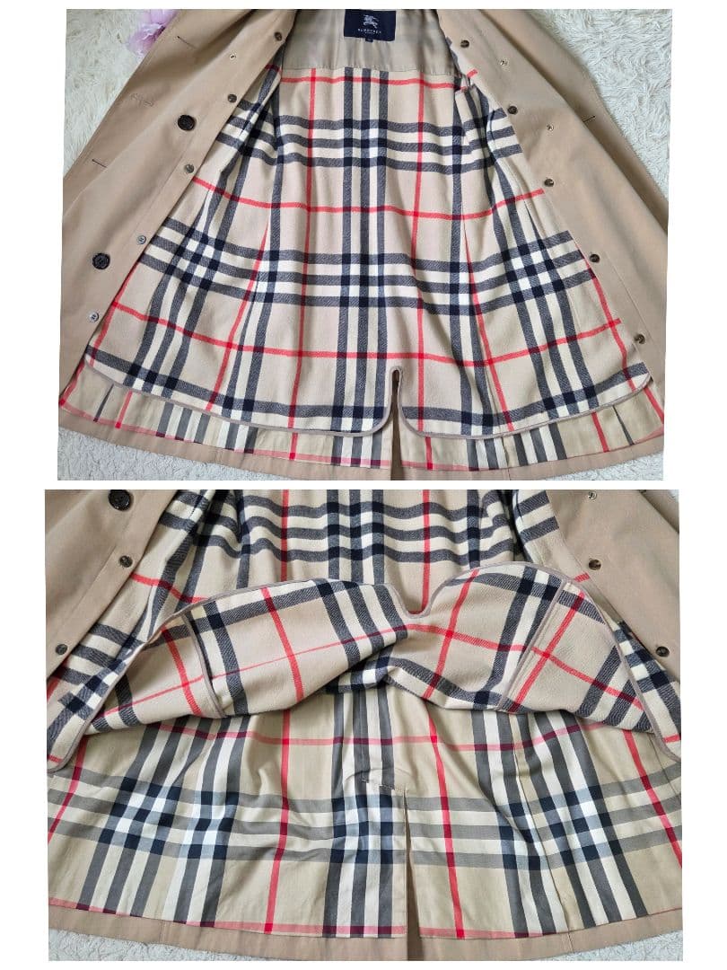 美品 バーバリー ハニーベージュ トレンチコート ライナー ノバチェック 36S