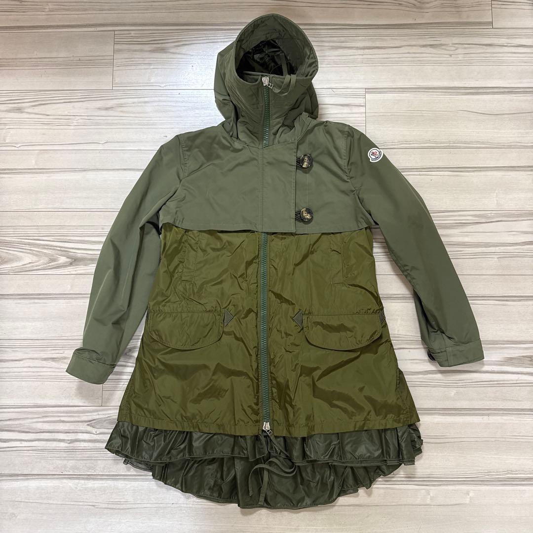 【美品】モンクレール　ナイロンコート　カーキ