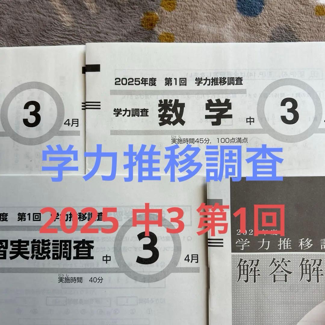 2025年度 中3 学力推移調査　第1回 最新版 問題・解答セット