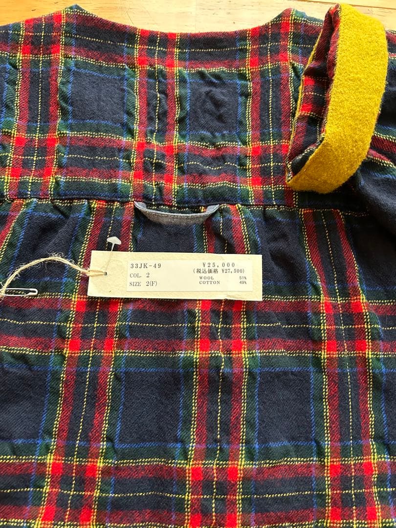 快晴堂　カバージャケット　ネイビータータンチェック