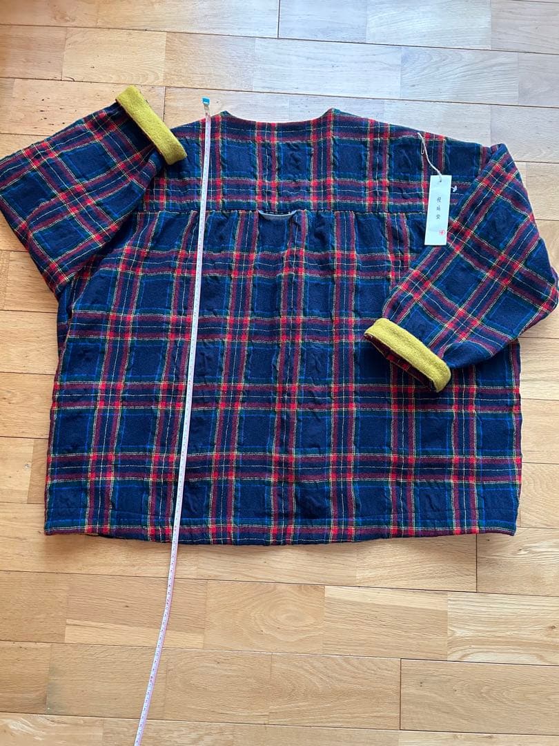 快晴堂　カバージャケット　ネイビータータンチェック