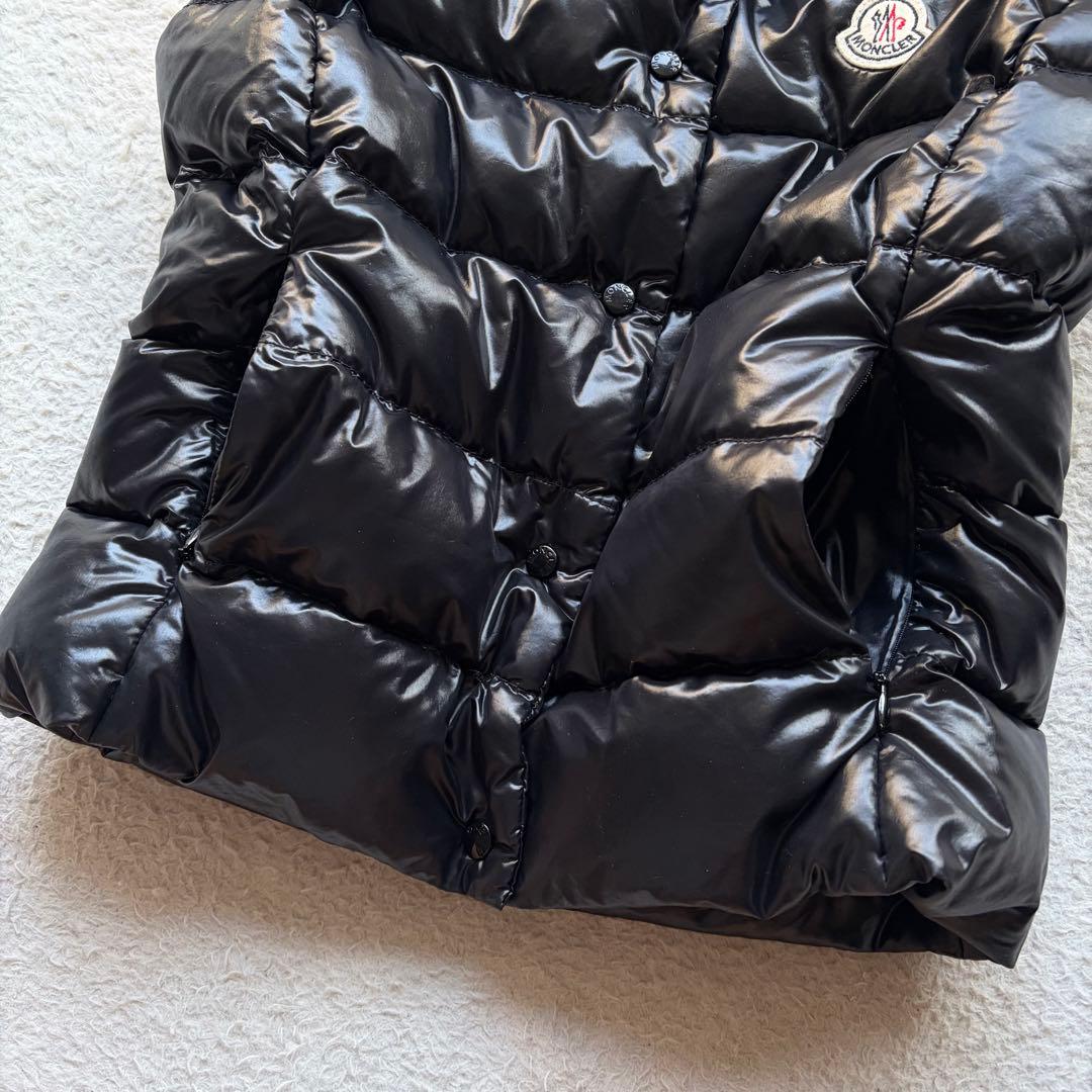 【美品】モンクレール ダウンベスト GHANA シャイニー ロゴワッペン 黒 S