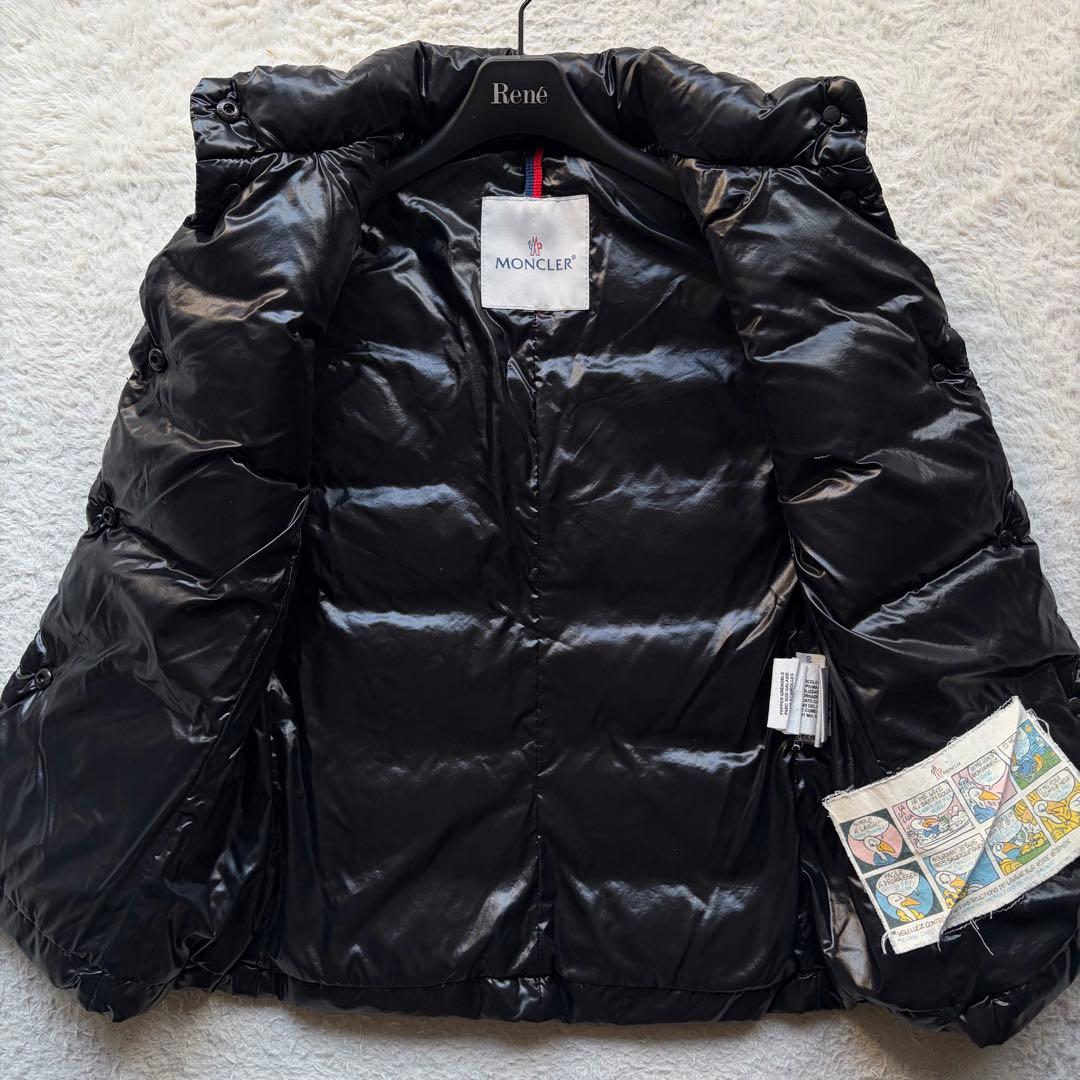 【美品】モンクレール ダウンベスト GHANA シャイニー ロゴワッペン 黒 S