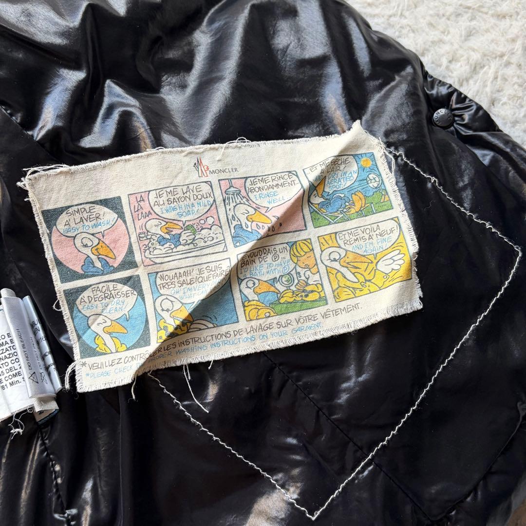 【美品】モンクレール ダウンベスト GHANA シャイニー ロゴワッペン 黒 S