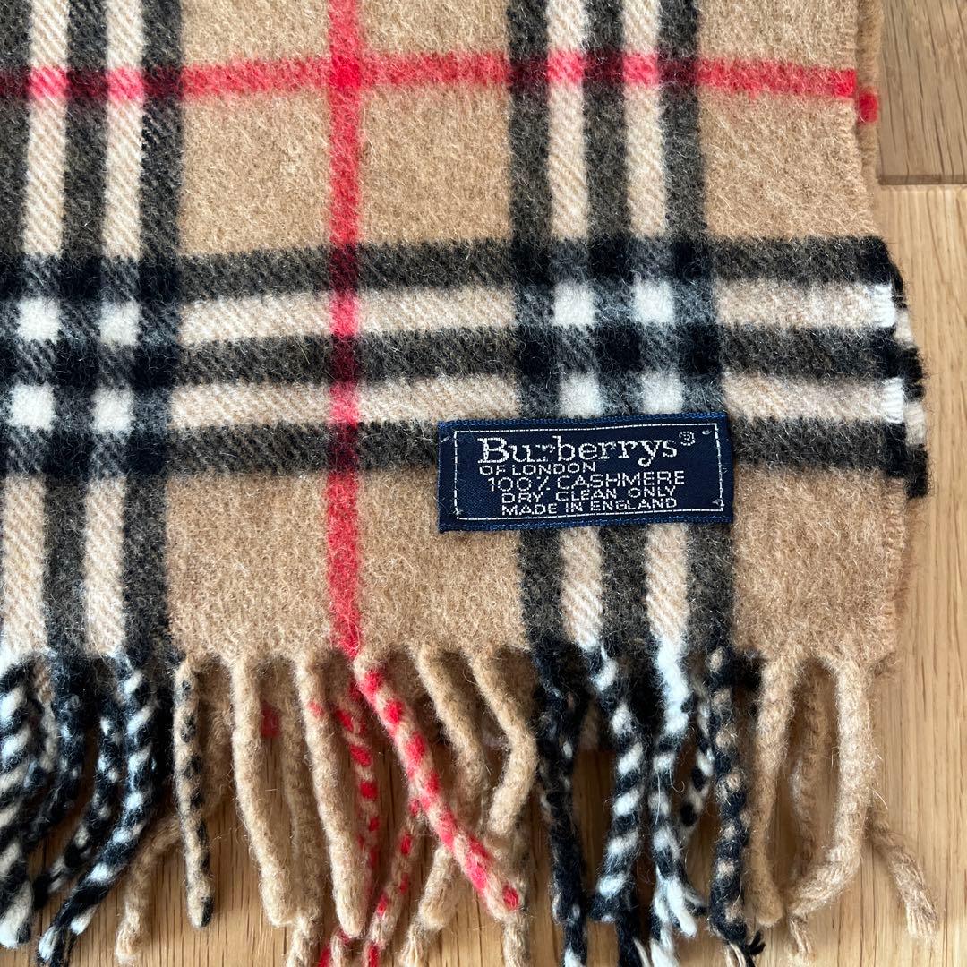 Burberryカシミヤ100マフラー ノバチェック キャメル 英国製