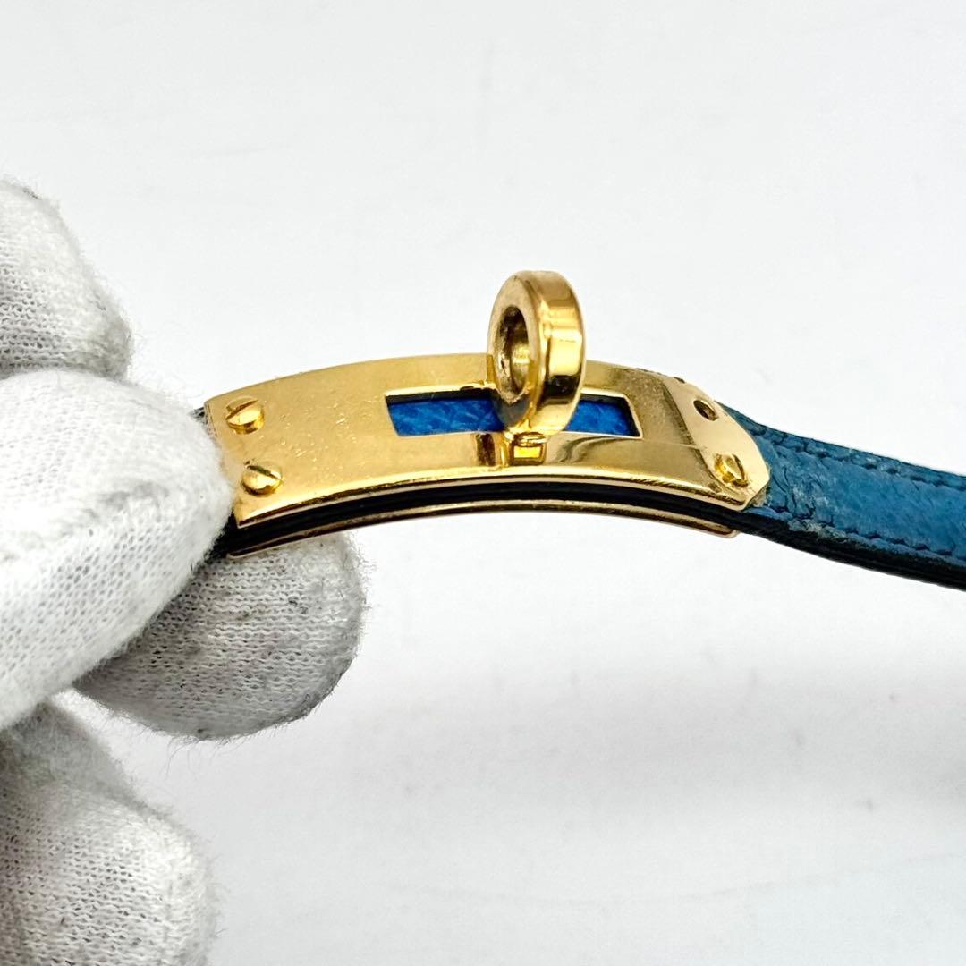 エルメス　ケリーウォッチ　ブルー　腕時計　レディース　カデナ　レザー　ベルトのみ
