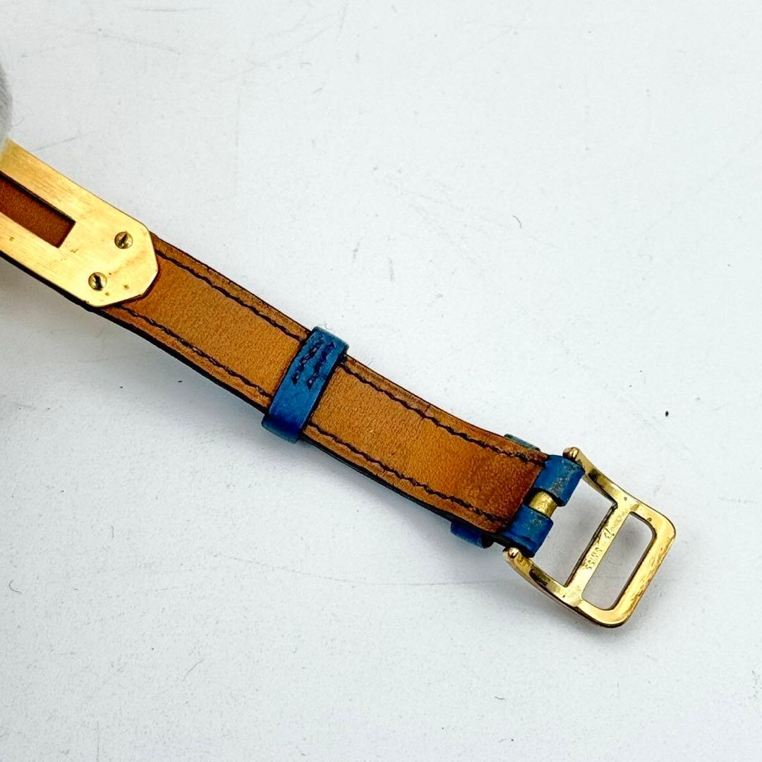 エルメス　ケリーウォッチ　ブルー　腕時計　レディース　カデナ　レザー　ベルトのみ