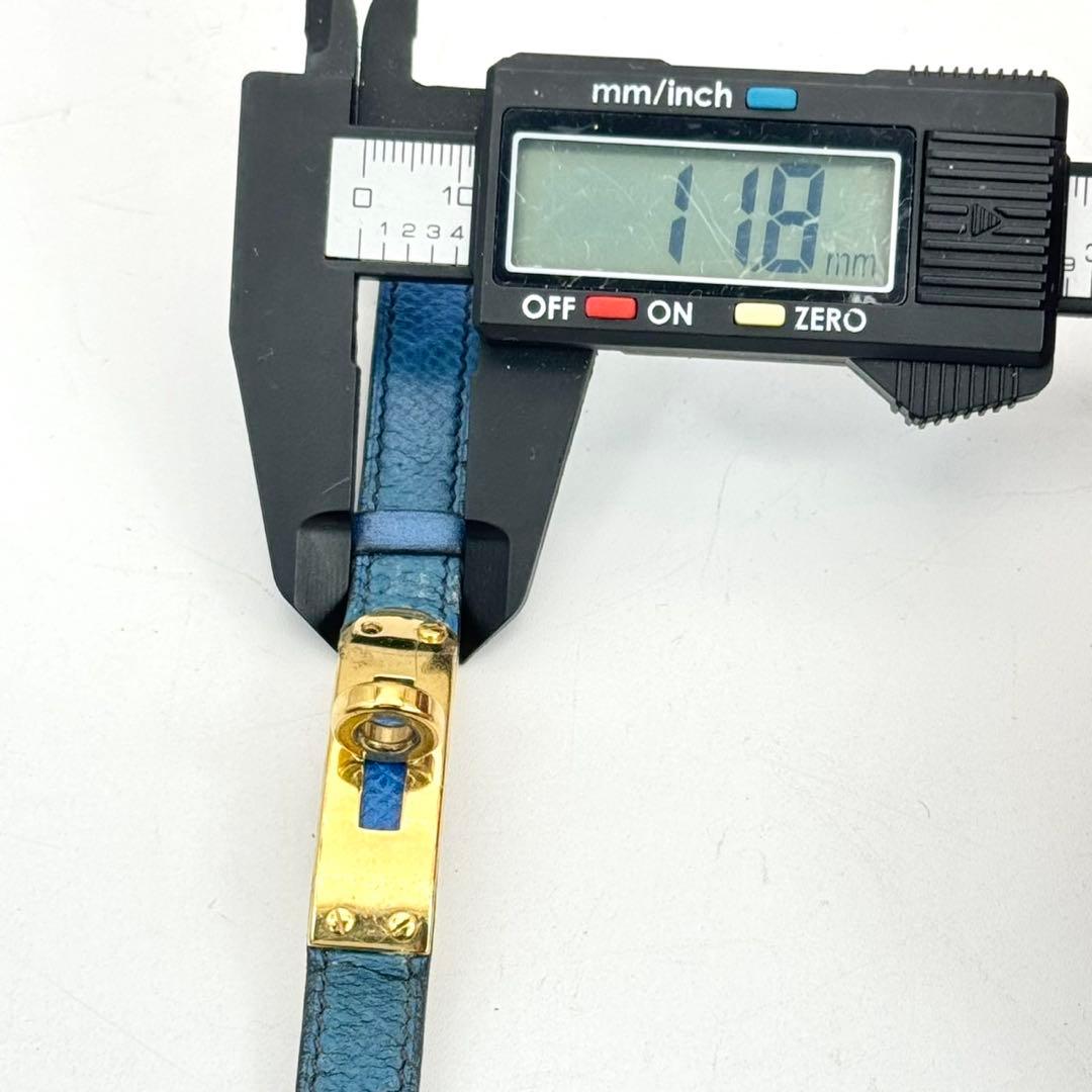 エルメス　ケリーウォッチ　ブルー　腕時計　レディース　カデナ　レザー　ベルトのみ