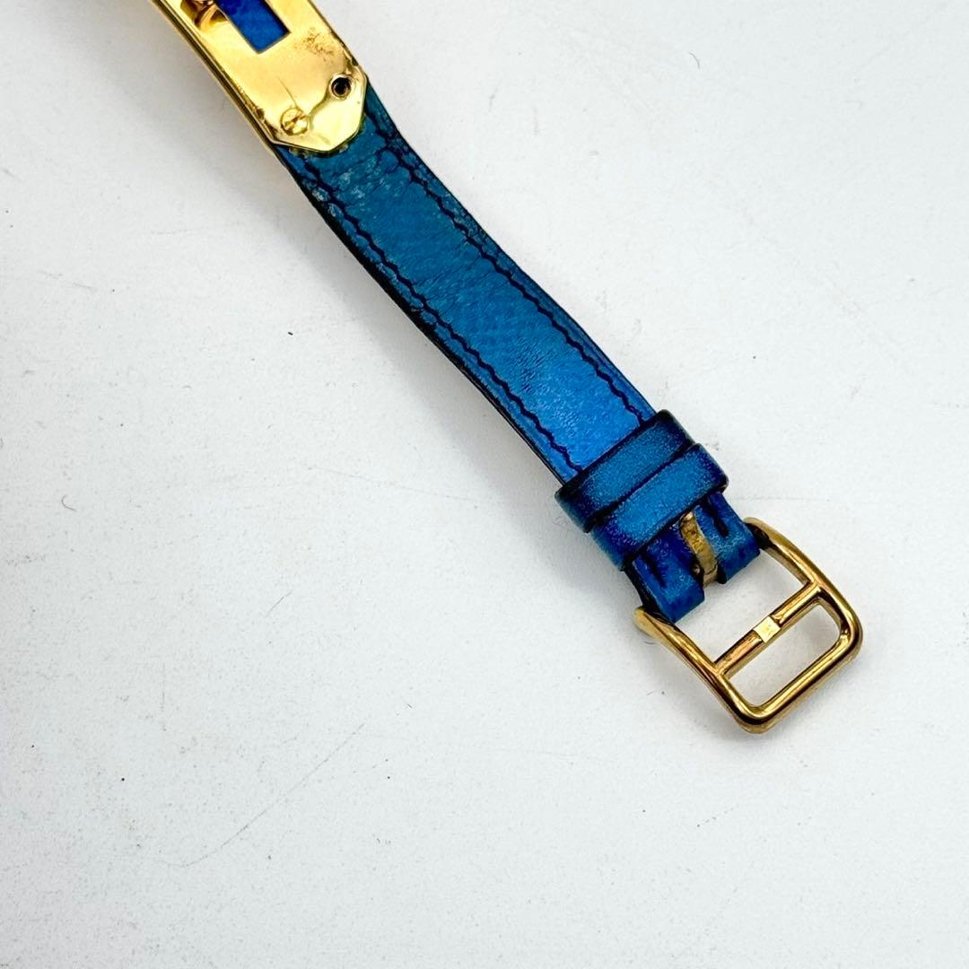 エルメス　ケリーウォッチ　ブルー　腕時計　レディース　カデナ　レザー　ベルトのみ