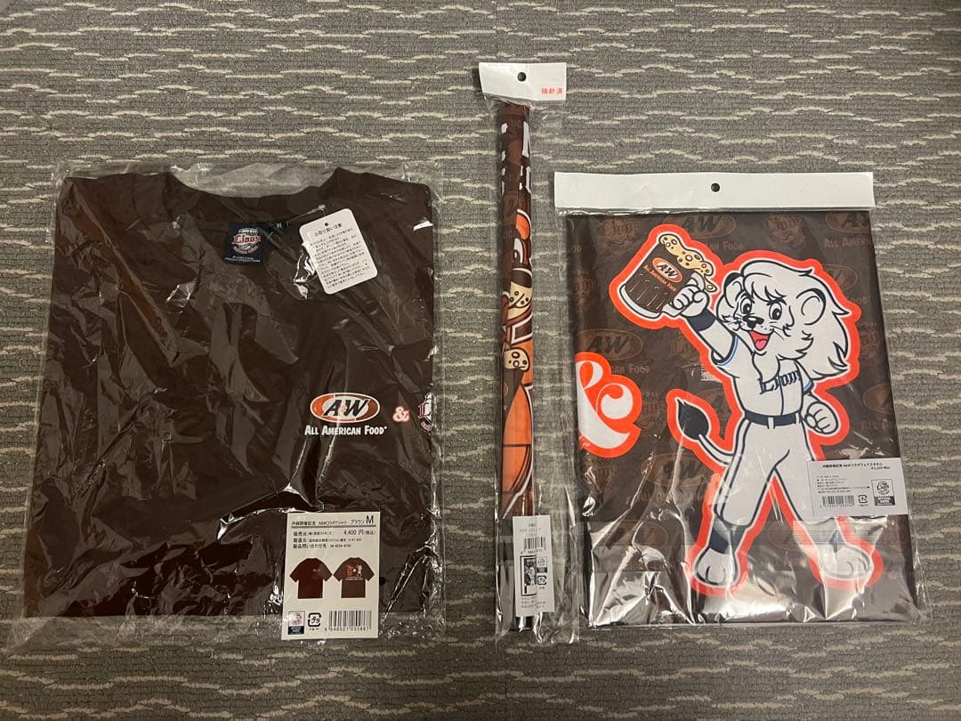 埼玉西武ライオンズ 沖縄開催記念 A&Wコラボ グッズ3品セット（Mサイズ）